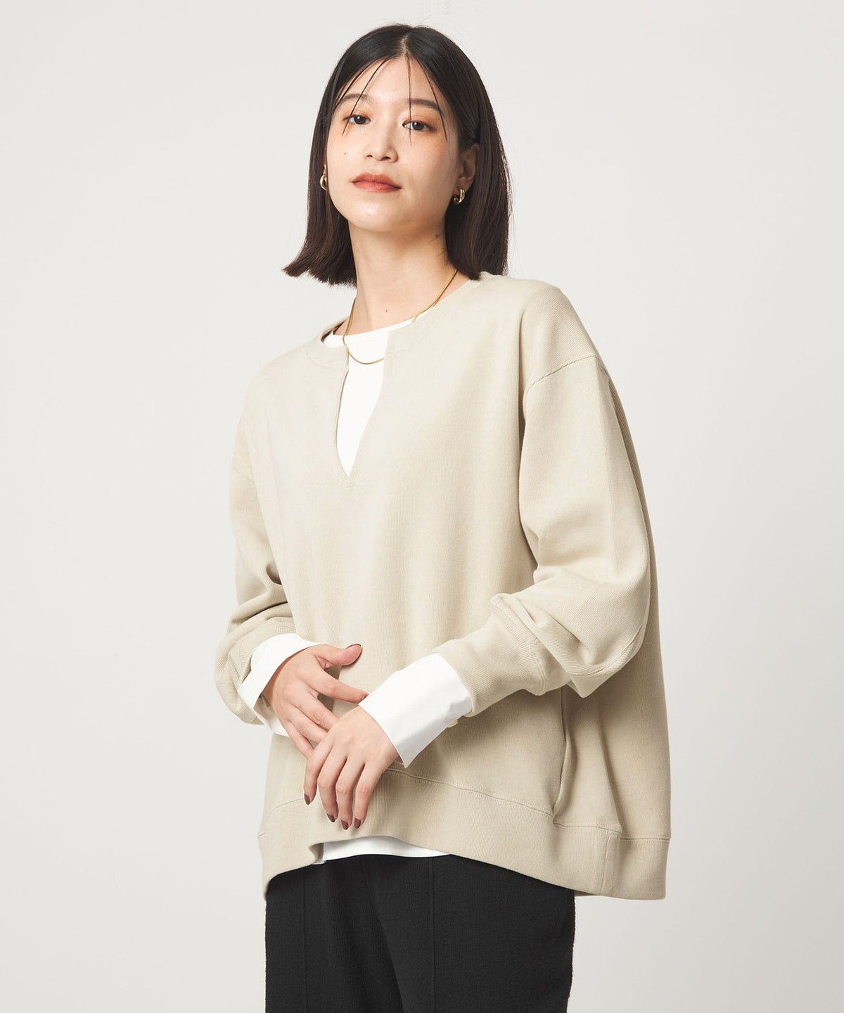 <at ease> Double-Face Pullover Cut-and-Sew