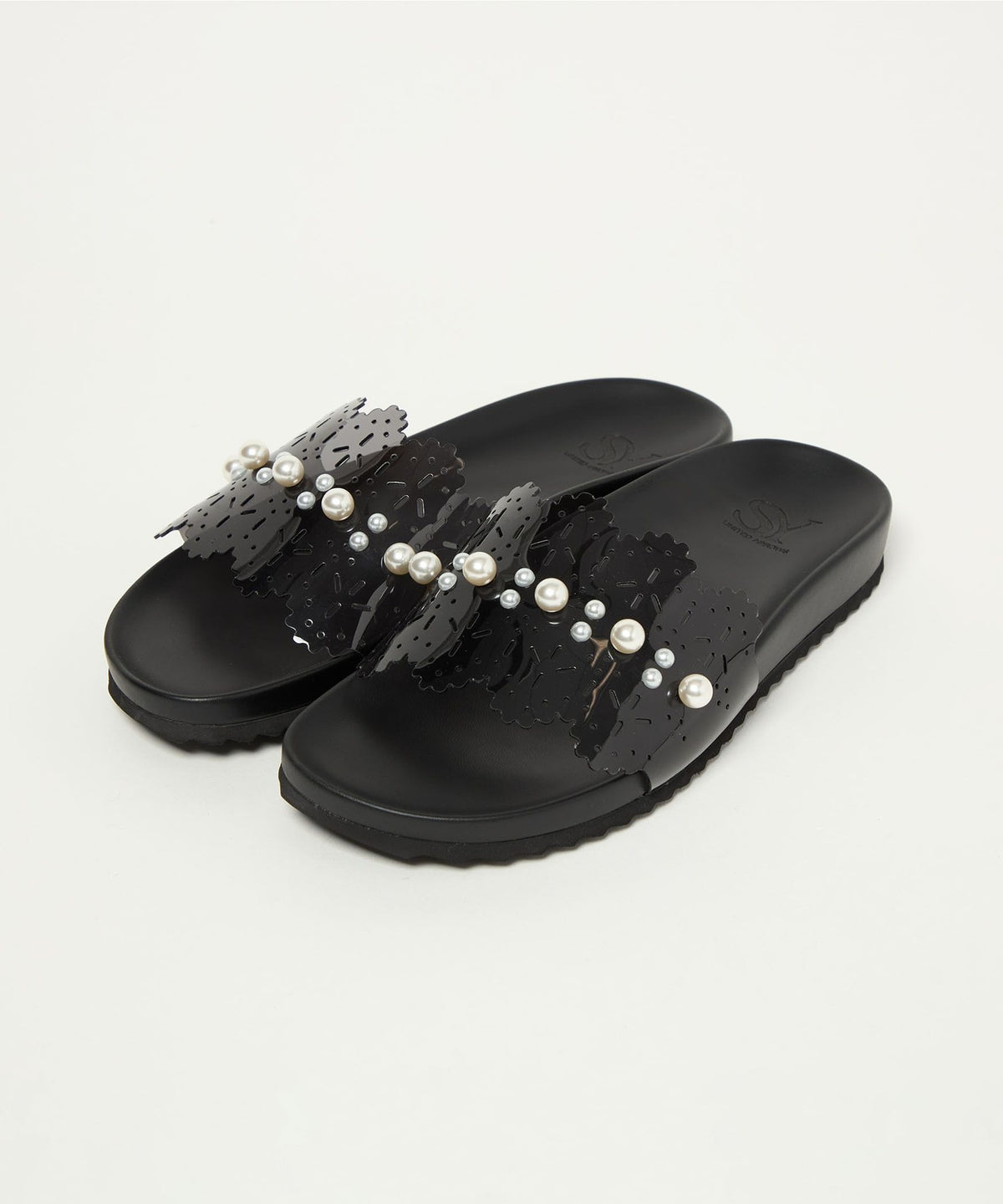 <SY> Lace-Like Slide Sandals 10↑