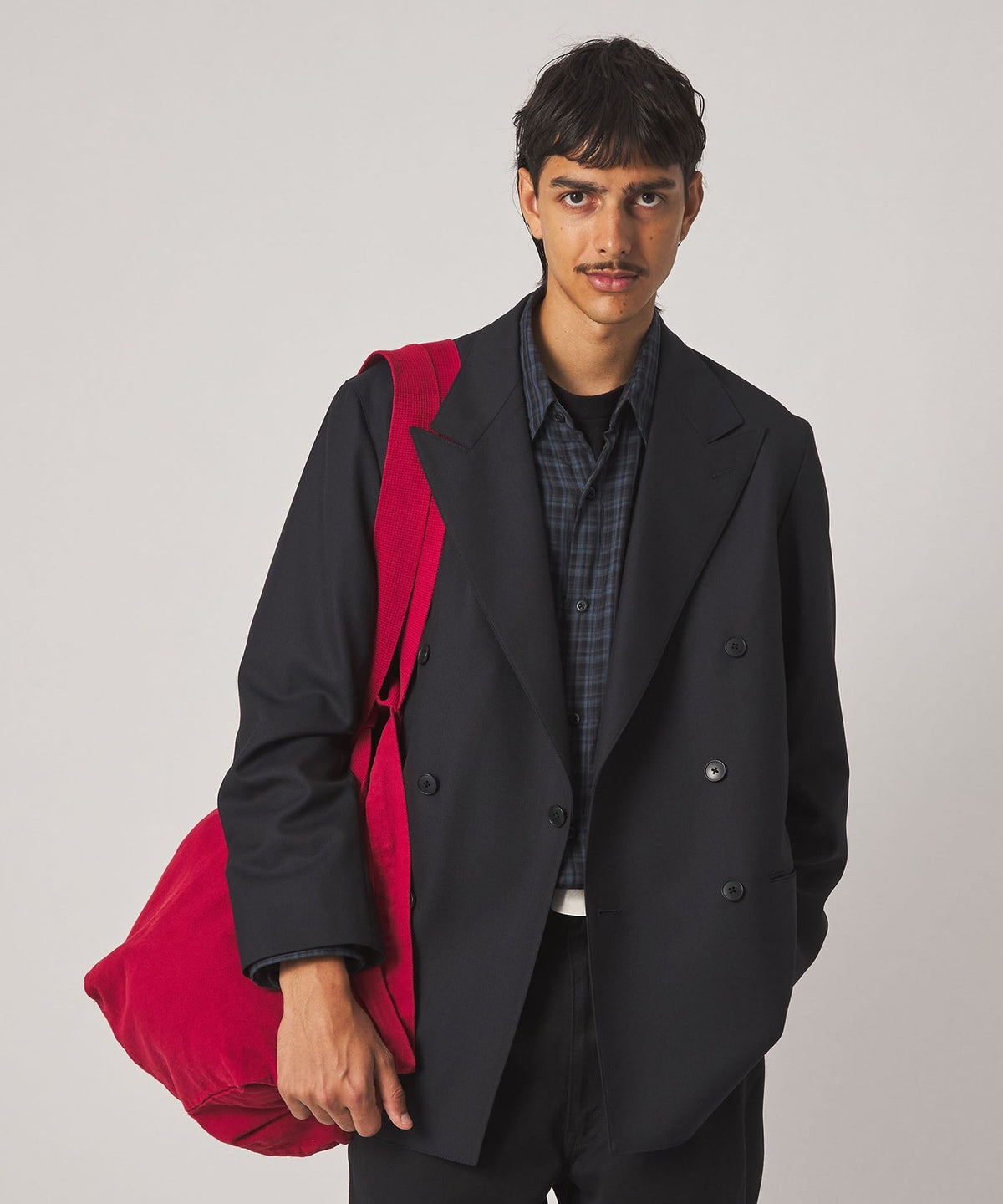 <Steven Alan> 啞光珠地布雙排六釦夾克