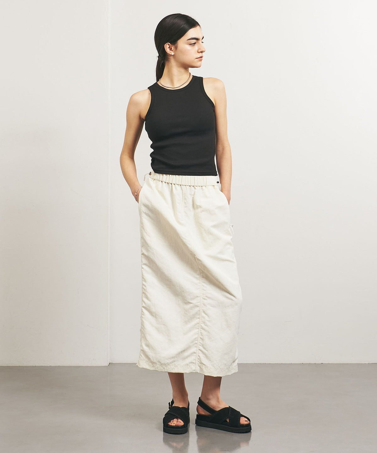 <TO UNITED ARROWS>C/PLA 罗纹 坦克带胸垫背心