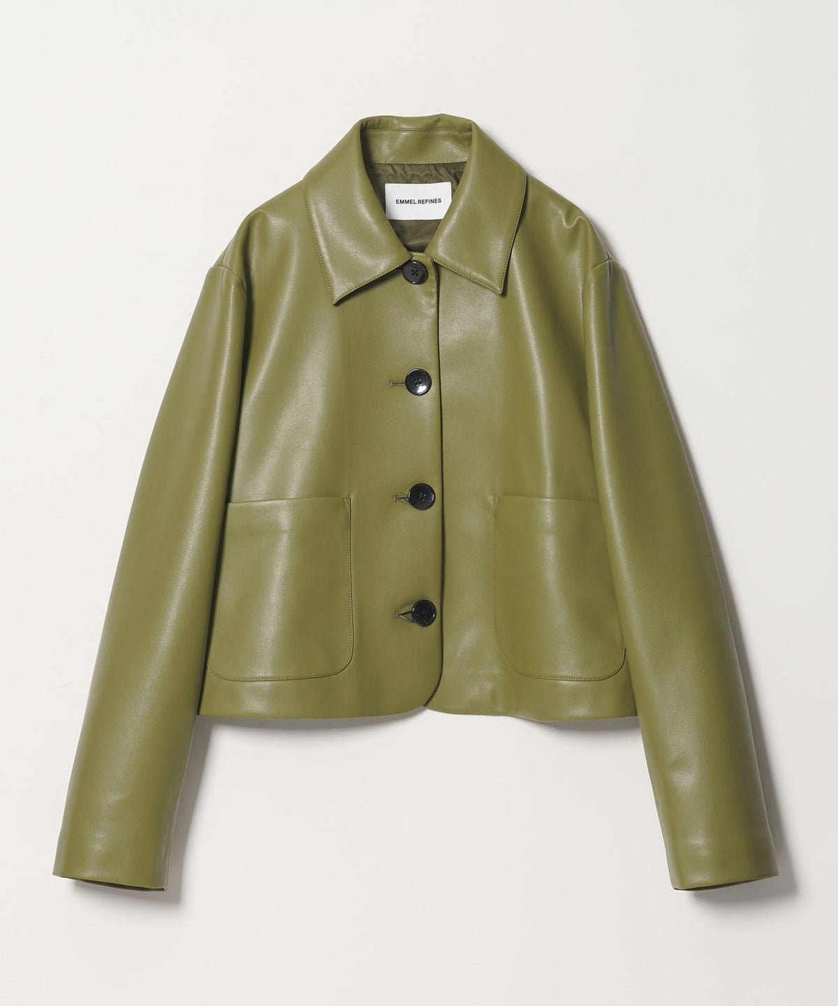 <EMMEL REFINES> EM Leather-like Short Blouson