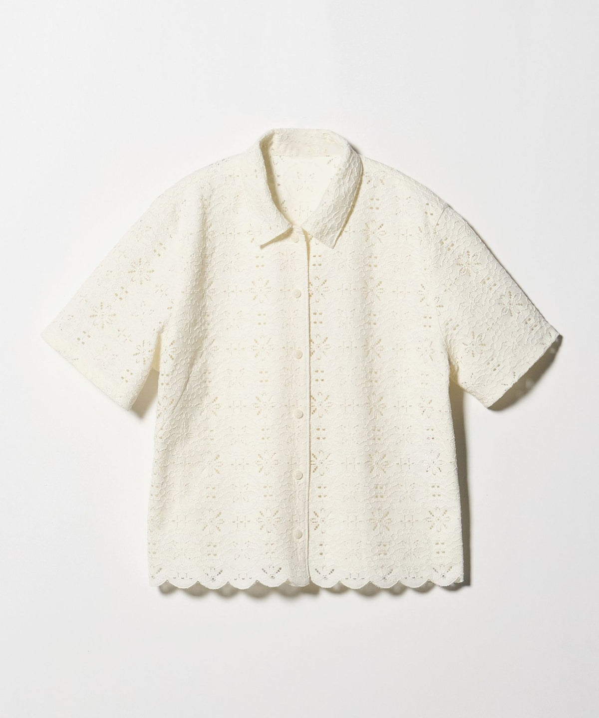 <Steven Alan>蕾丝短袖衬衫