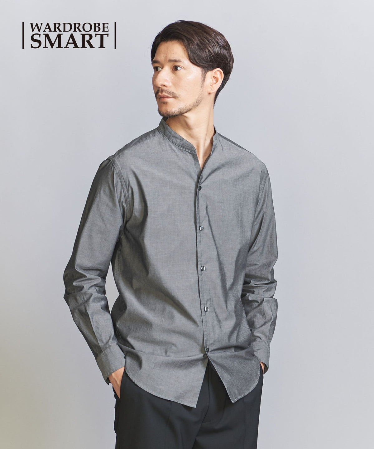 【线上限定 WARDROBE SMART】棉质 立领开襟衬衫