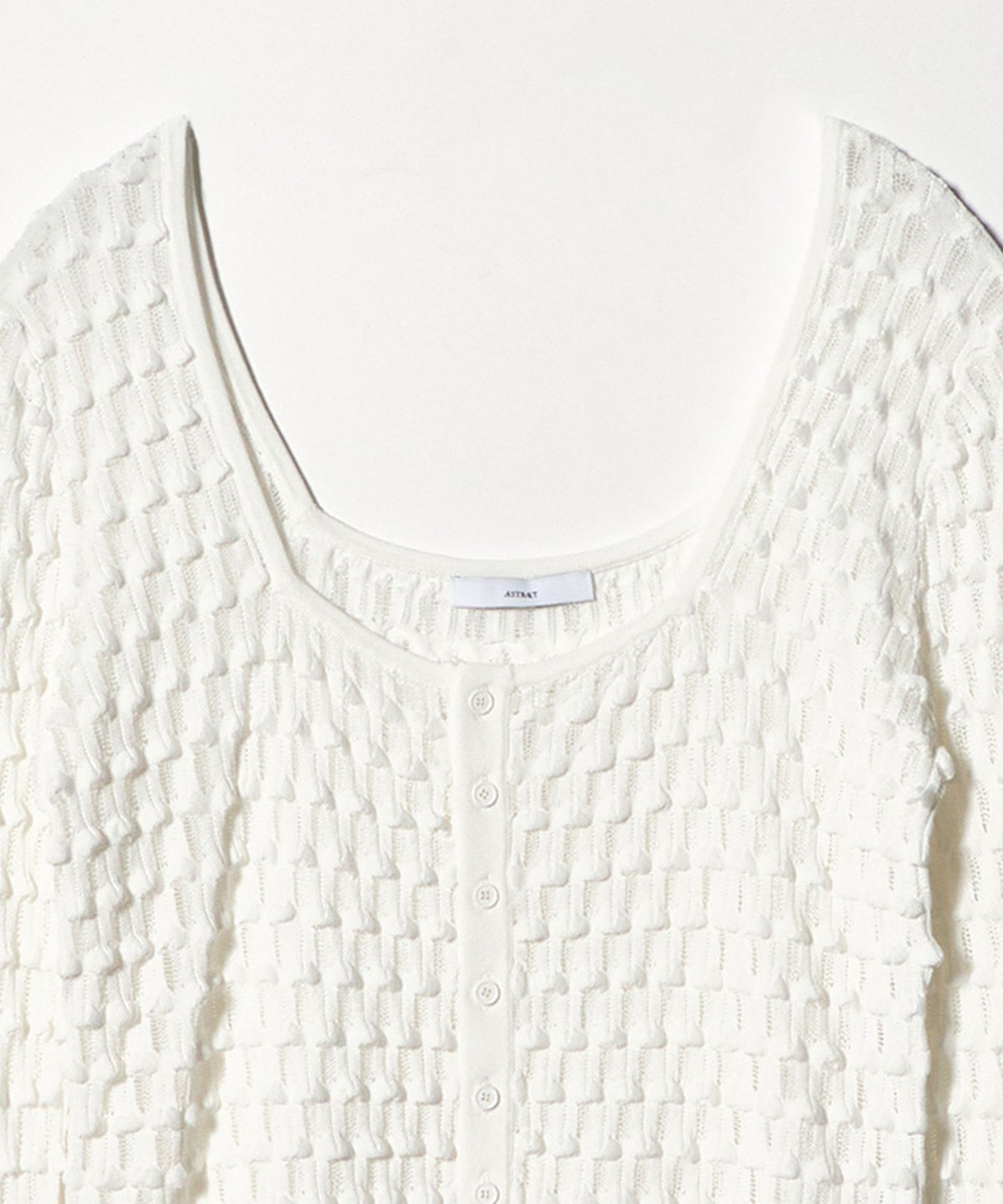 <ASTRAET> 12G Eyelet Square Neck Cardigan