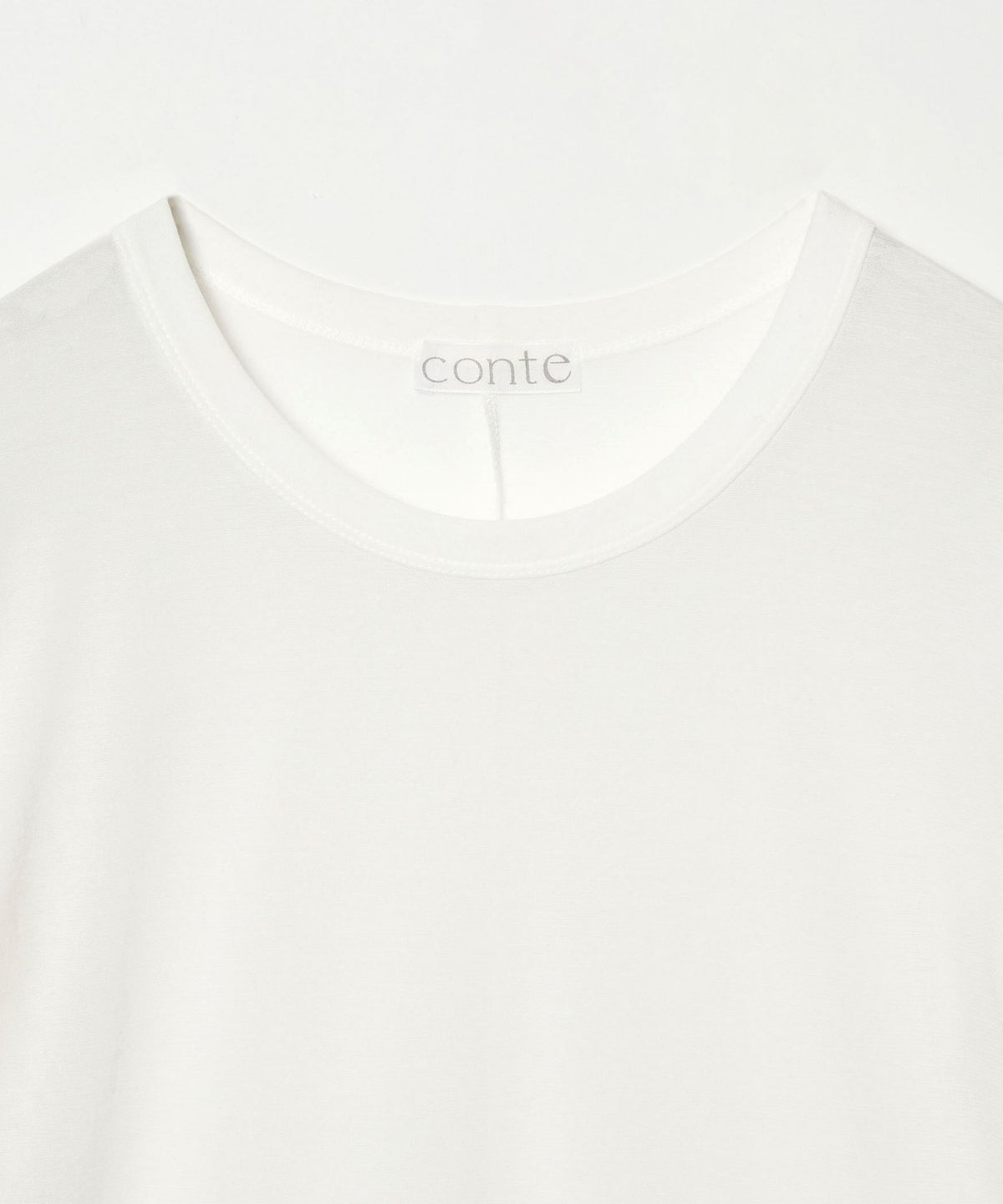<conte> Cotton Sheer Crew Neck Cut-and-Sew