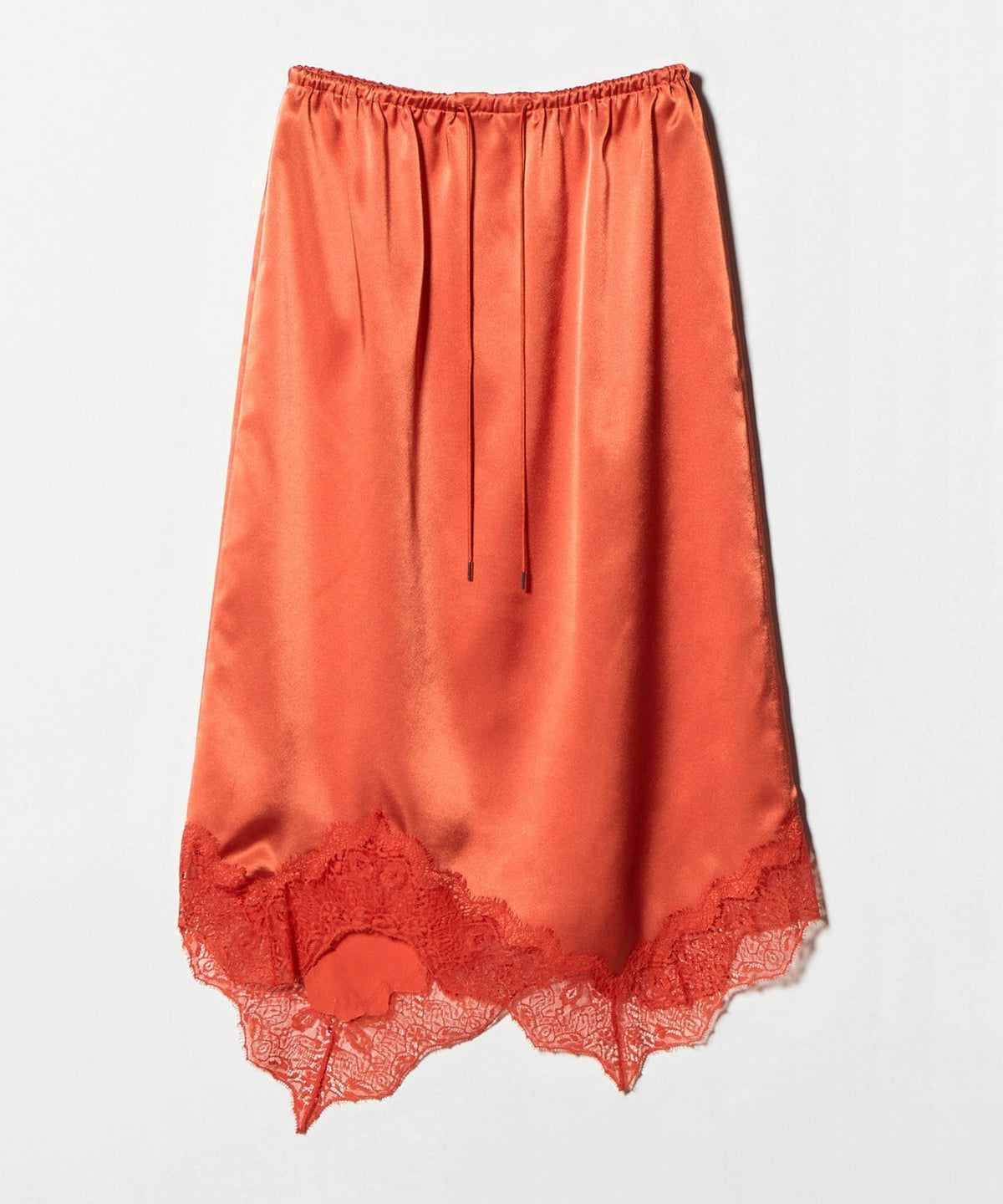 <ASTRAET> Satin Lace Hem Skirt