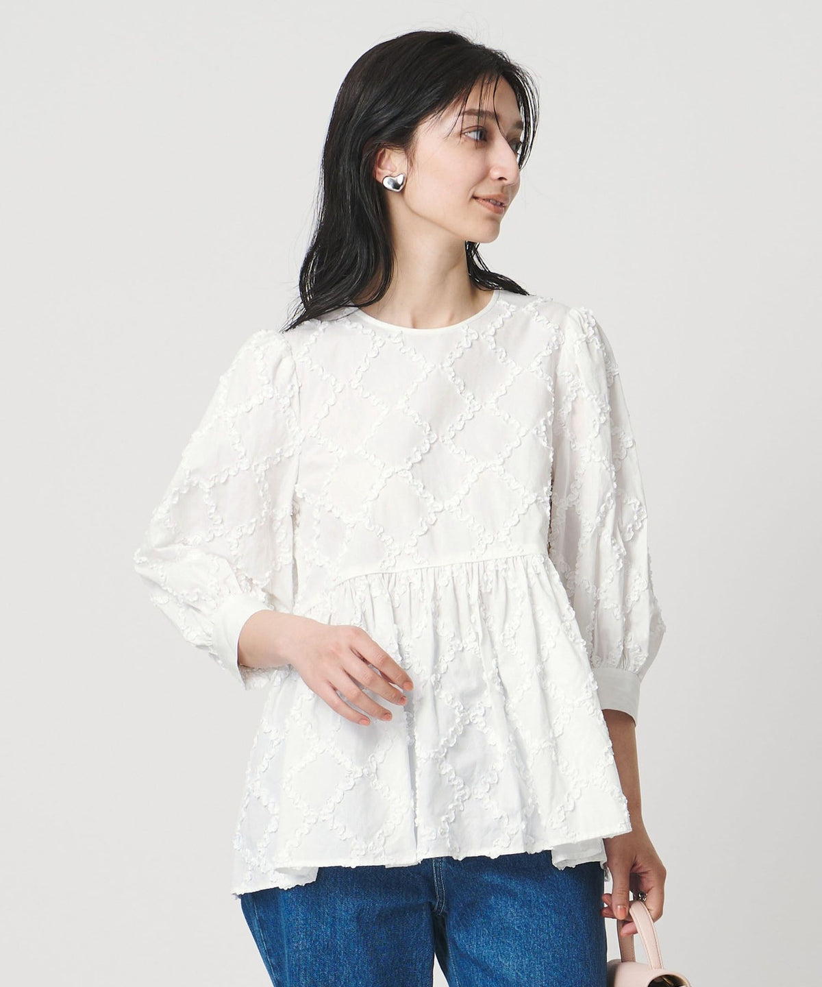 Embroidered Peplum Blouse