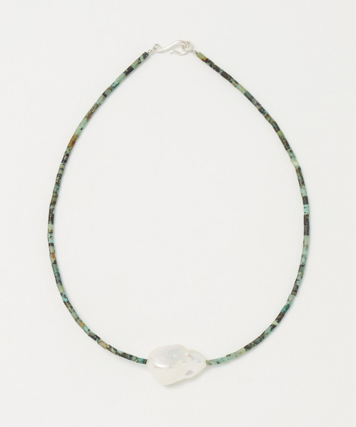 <PREEK> BAROQUE PEARL STONE LINE CHOKER NECKLACE