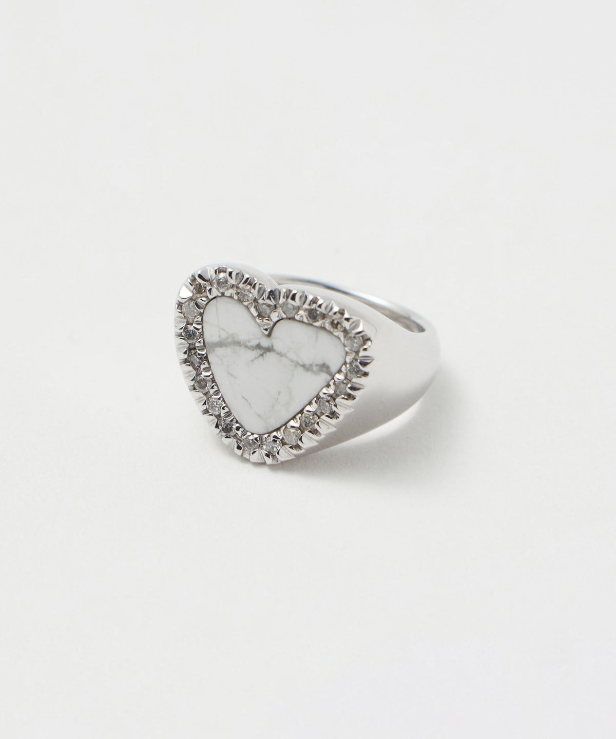<PREEK> Diamond Heart Stone Silver Ring