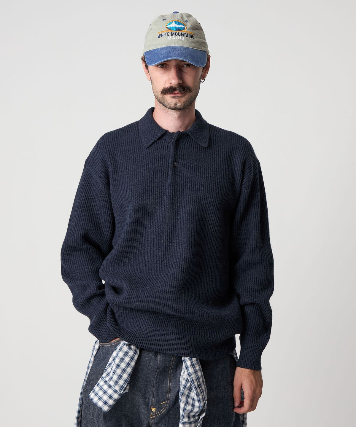 <Steven Alan> 澳大利亚羊羔毛 Polo领 针织衫 NARROW