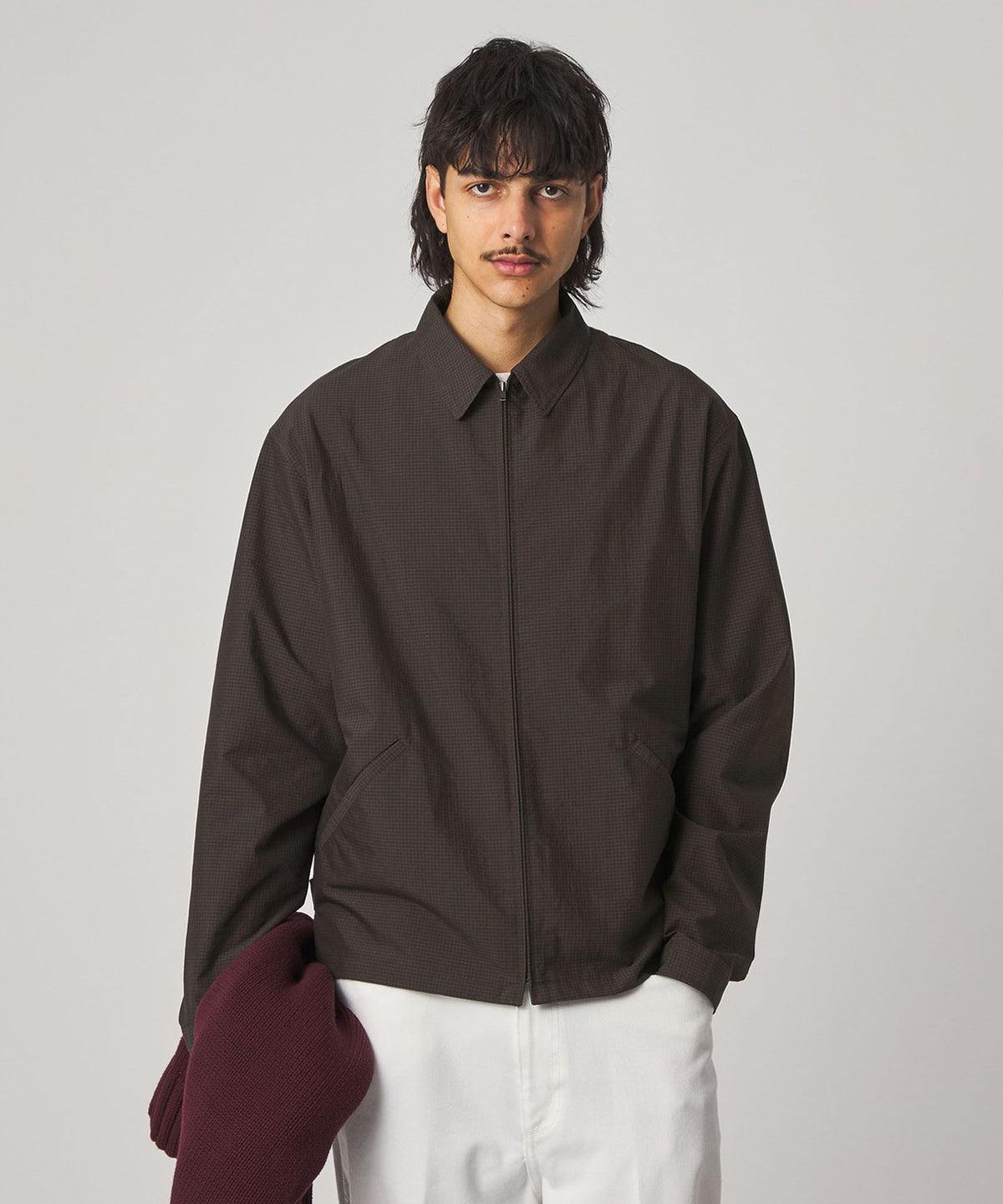 <Steven Alan> C/PE 마이크로 체크 워크 점퍼