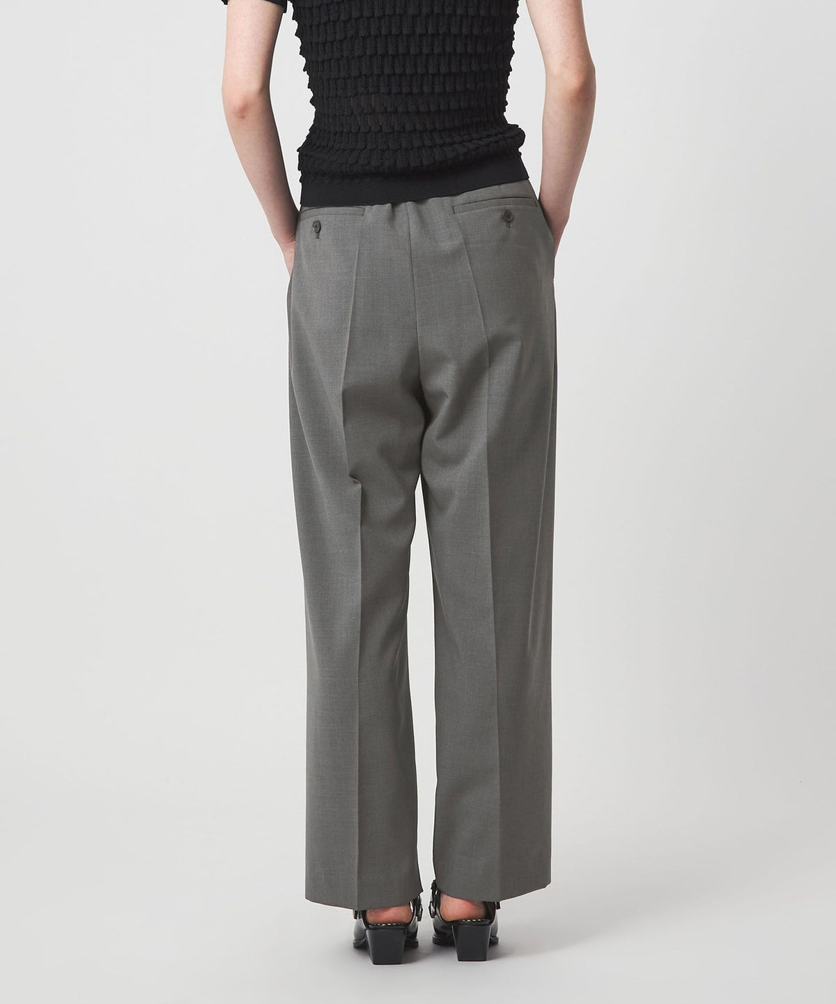 <ASTRAET> Polyester Easy Wide Tapered Pants