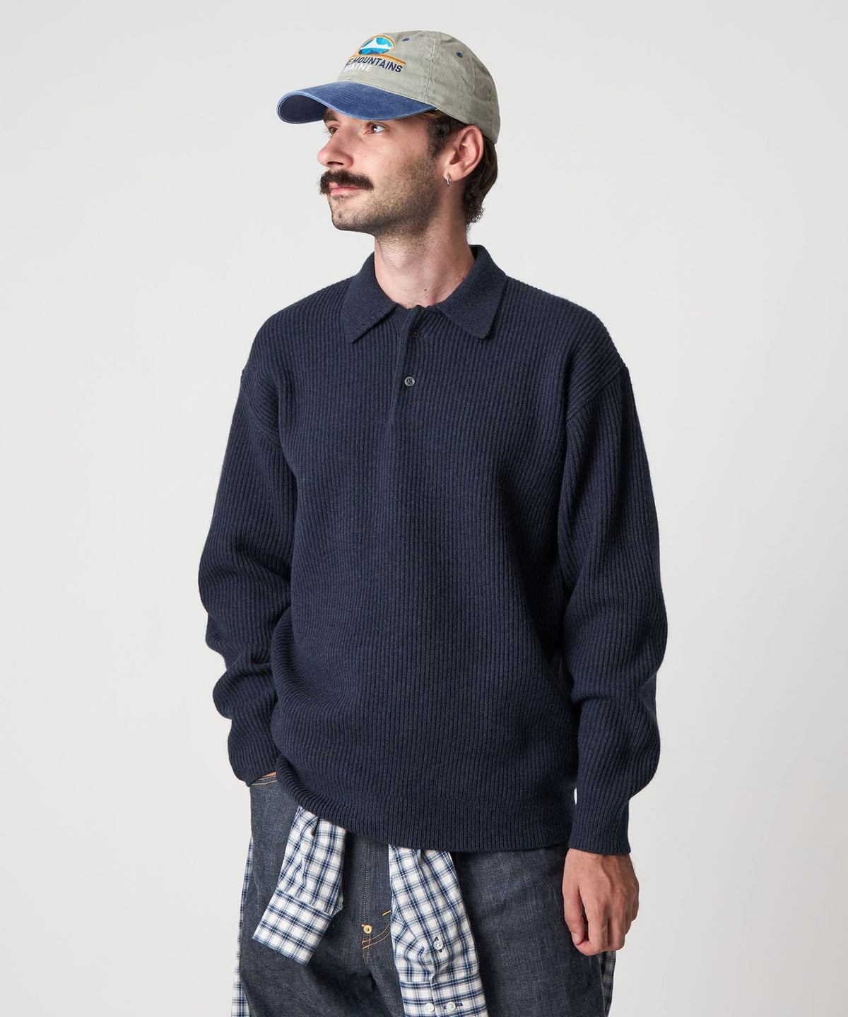 <Steven Alan> 澳大利亚羊羔毛 Polo领 针织衫 NARROW