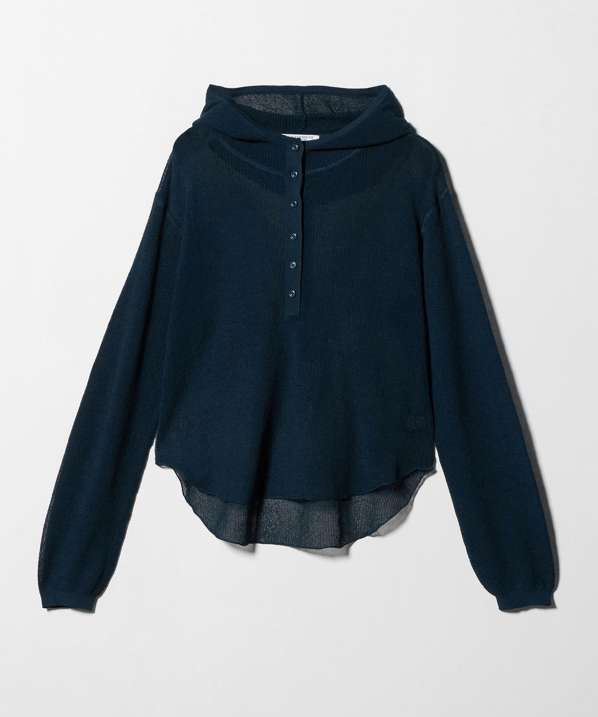 Sudadera con capucha y cuello Henley lavable de algodón y poliéster