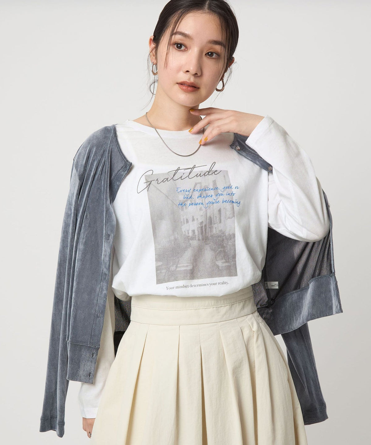 【網絡限定】<at ease>照片印花長袖T恤