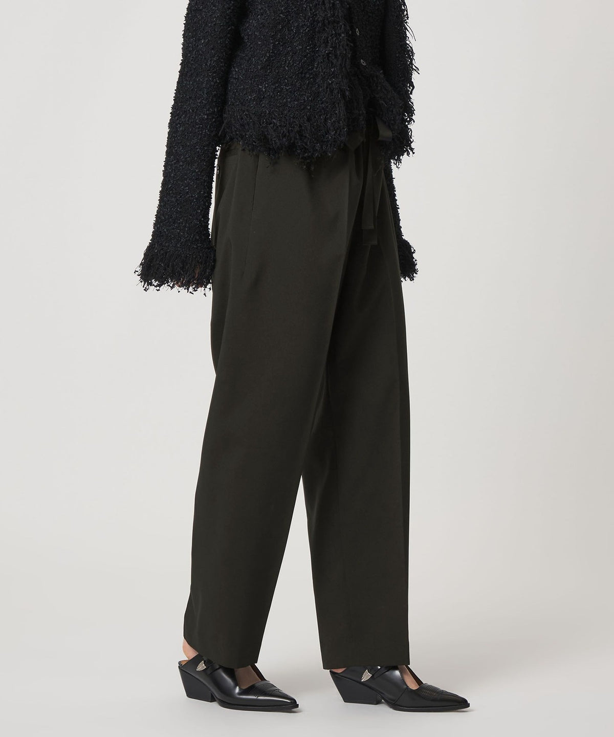 <ASTRAET> Polyester Easy Wide Tapered Pants
