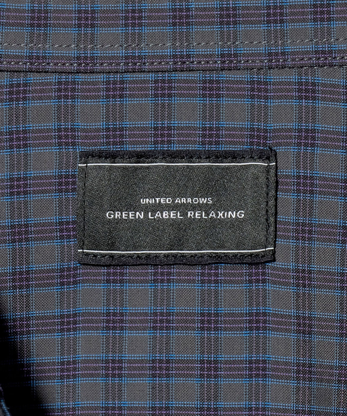 Nylon Cotton Check Relaxed Fit Long Sleeve Shirt