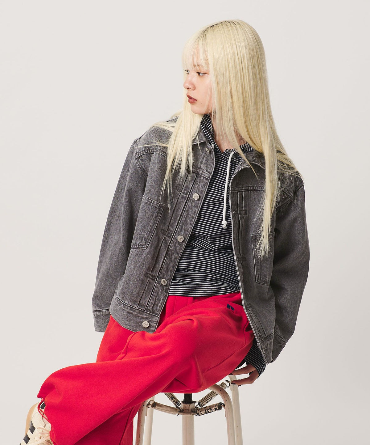 Veste en jean ample 【Exclusivité WEB】