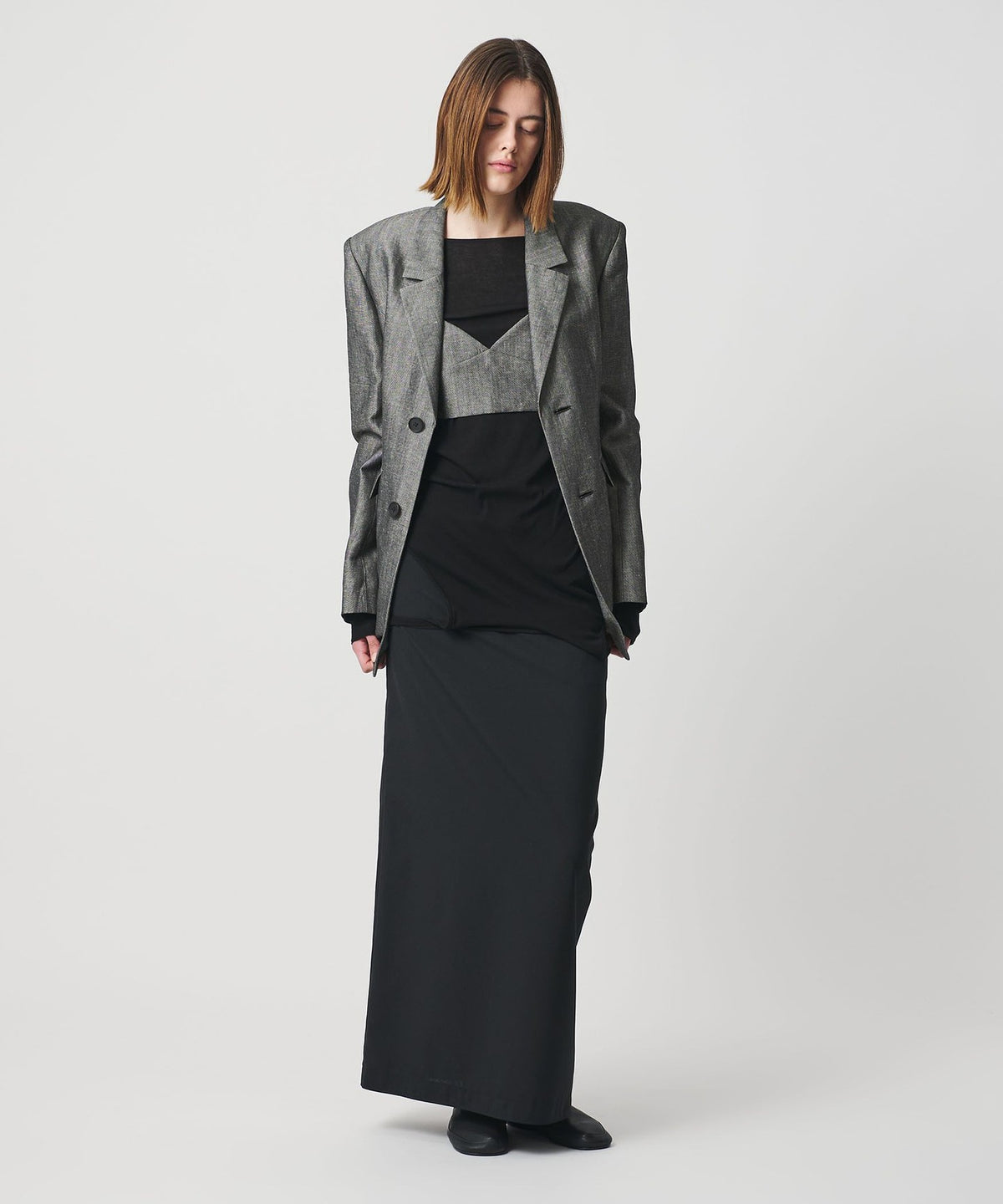 <AEWEN MATOPH> Wool Linen Waist-Shaped Jacket