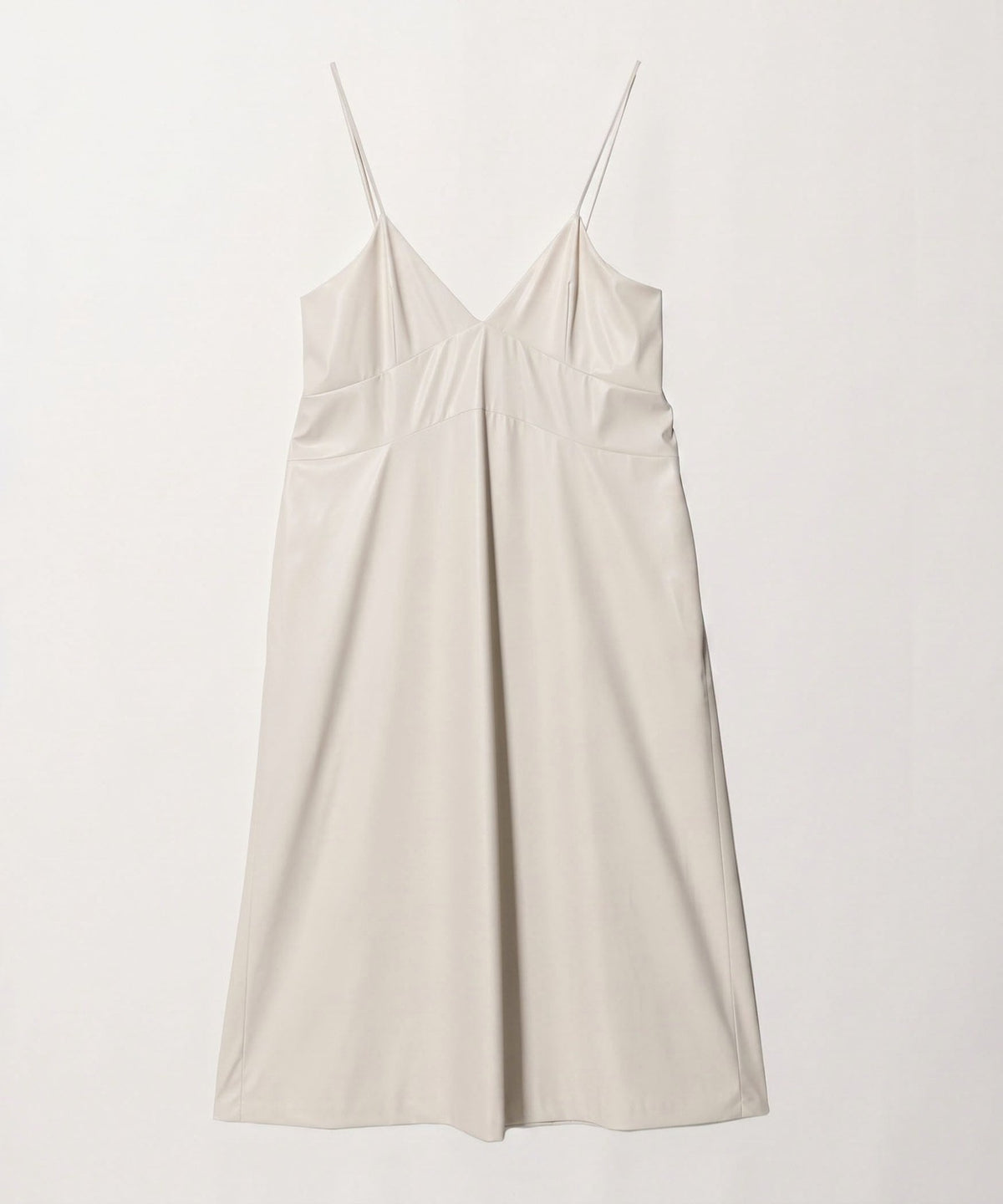 <H> Leather-Like Camisole Dress