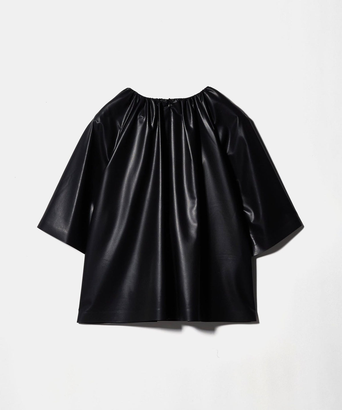 Lederimitat Raffungsbluse, waschbar