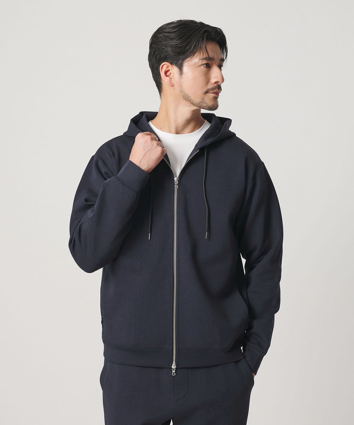 WEB Exclusive WARDROBE SMART Double Knit Zip Hoodie / Antibacterial & Odor-Resistant / Matching Set