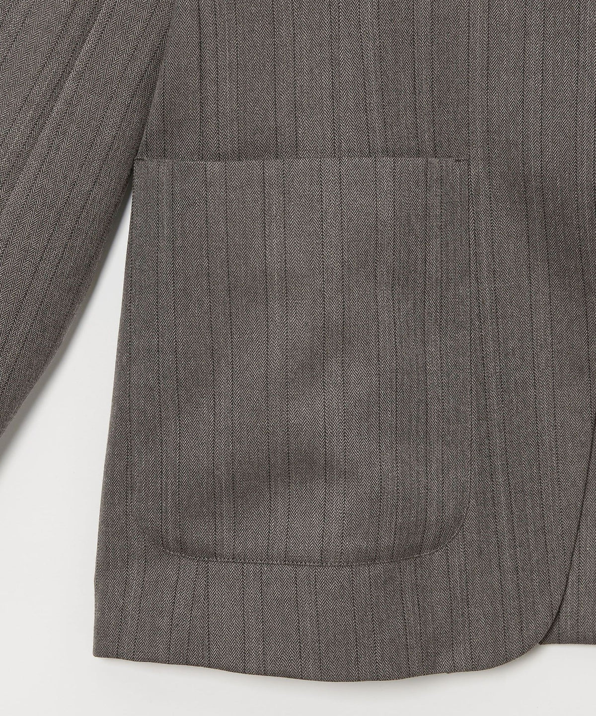 <conte> Striped Herringbone Collarless Jacket