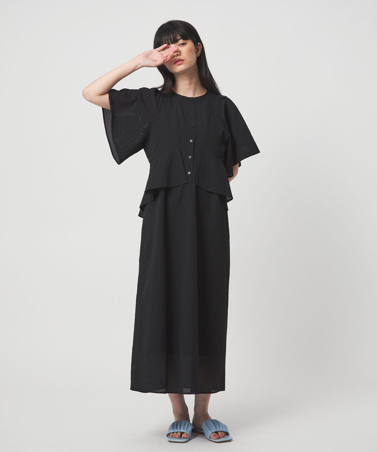 <EMMEL REFINES> EM Textured Frill Dress