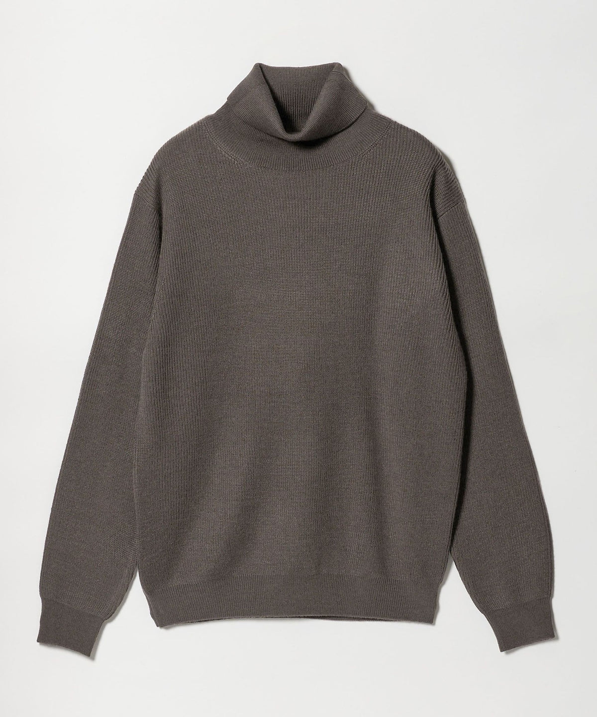WARDROBE SMART 可機洗羊毛混紡羅紋高領毛衣