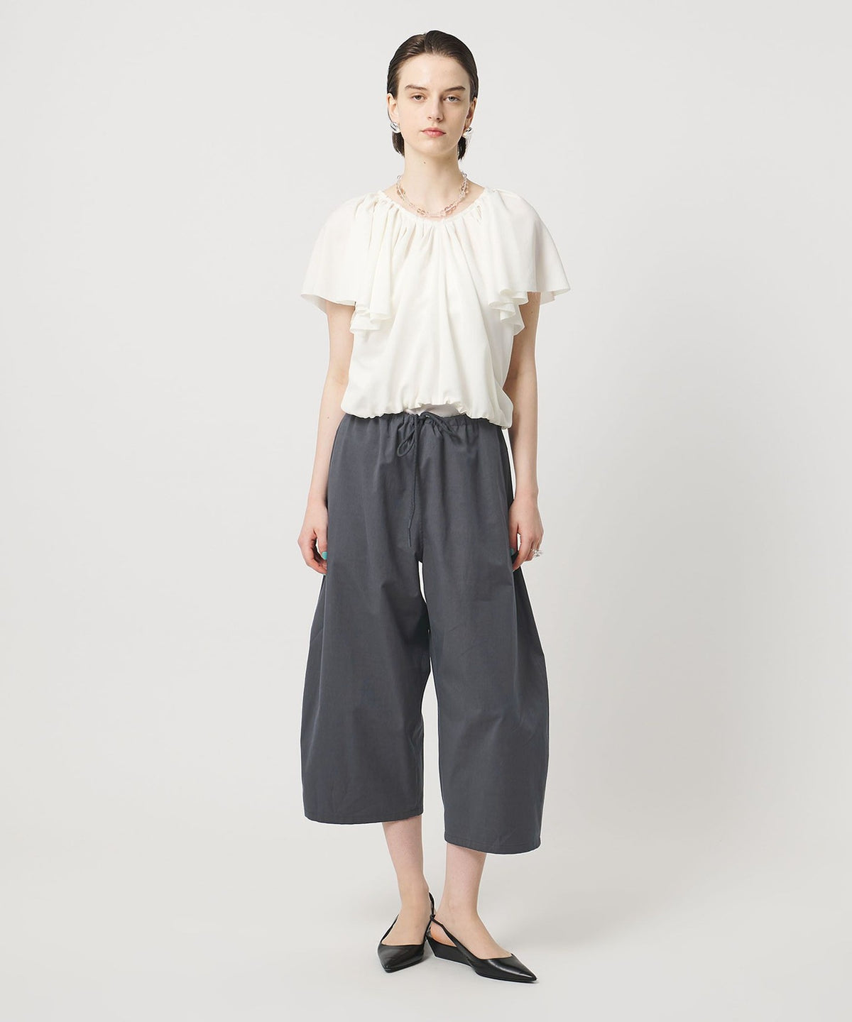<ASTRAET>コットン バレル クロップドパンツ