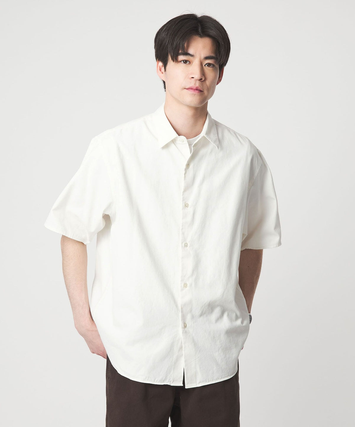 FINE BASIC Suvin Oxford Just-Loose Short Sleeve Shirt