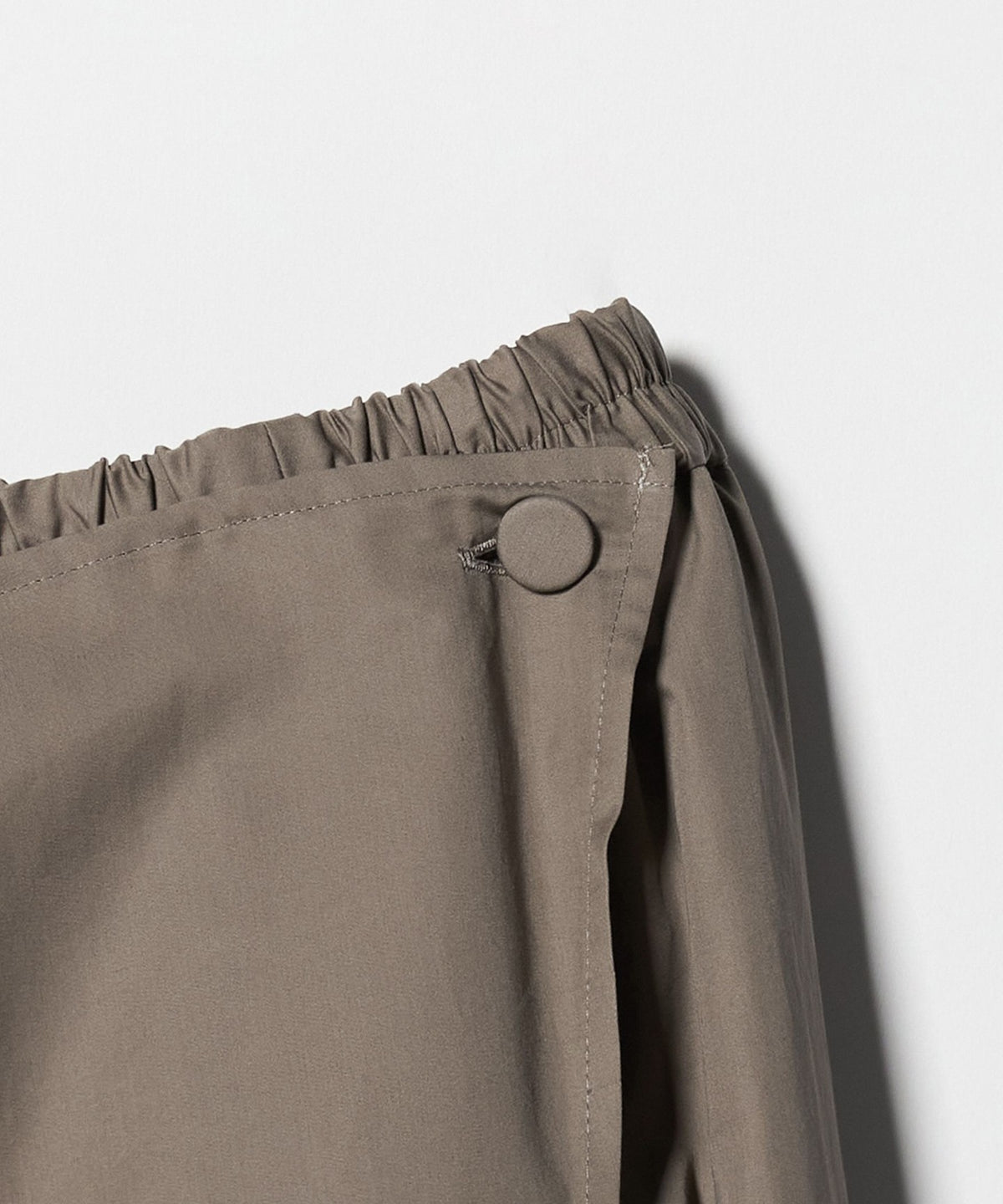 <6(ROKU)> Cotton Satin Ruffle Easy Pants