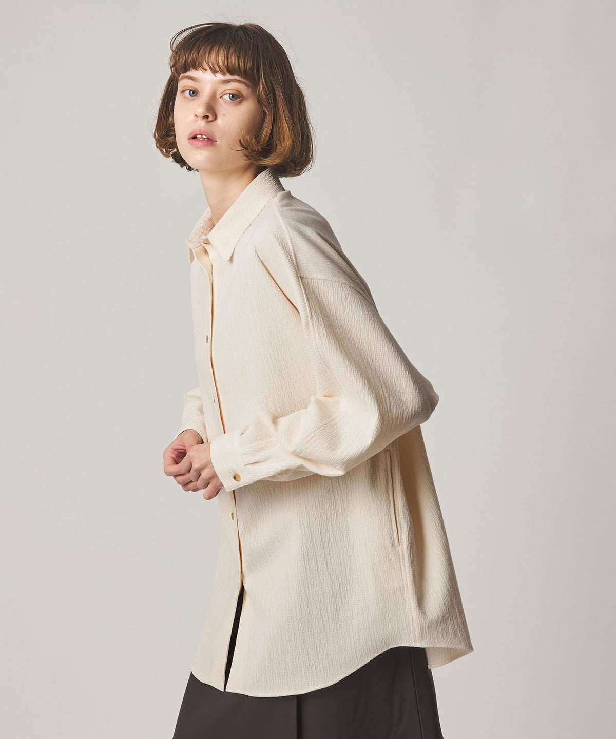 <Steven Alan>不規則燈芯絨蝙蝠袖襯衫