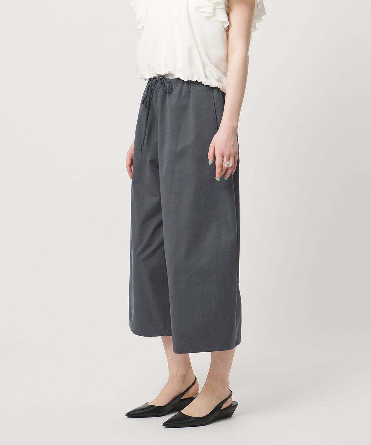 <ASTRAET>コットン バレル クロップドパンツ