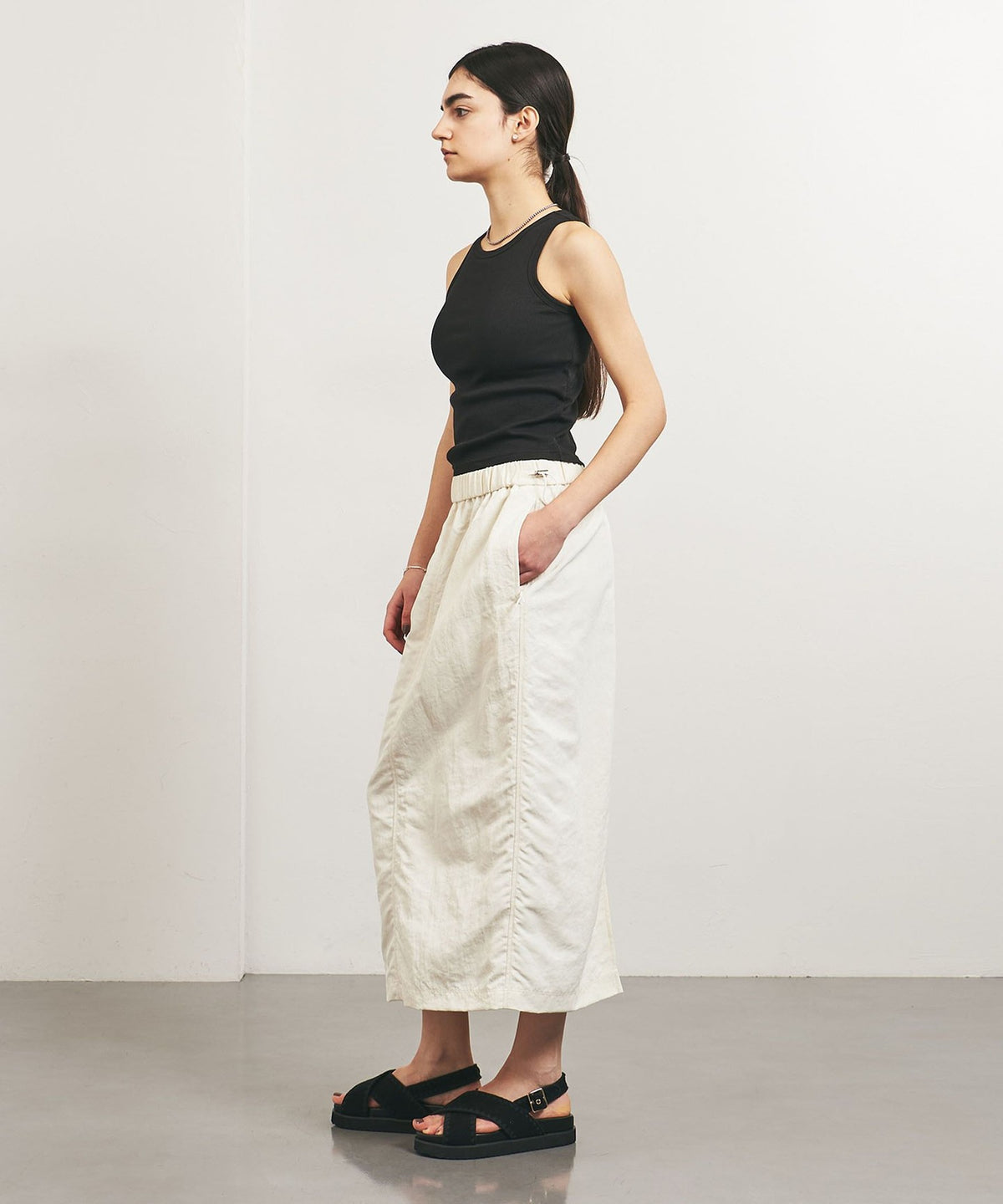 <TO UNITED ARROWS>C/PLA 罗纹 坦克带胸垫背心