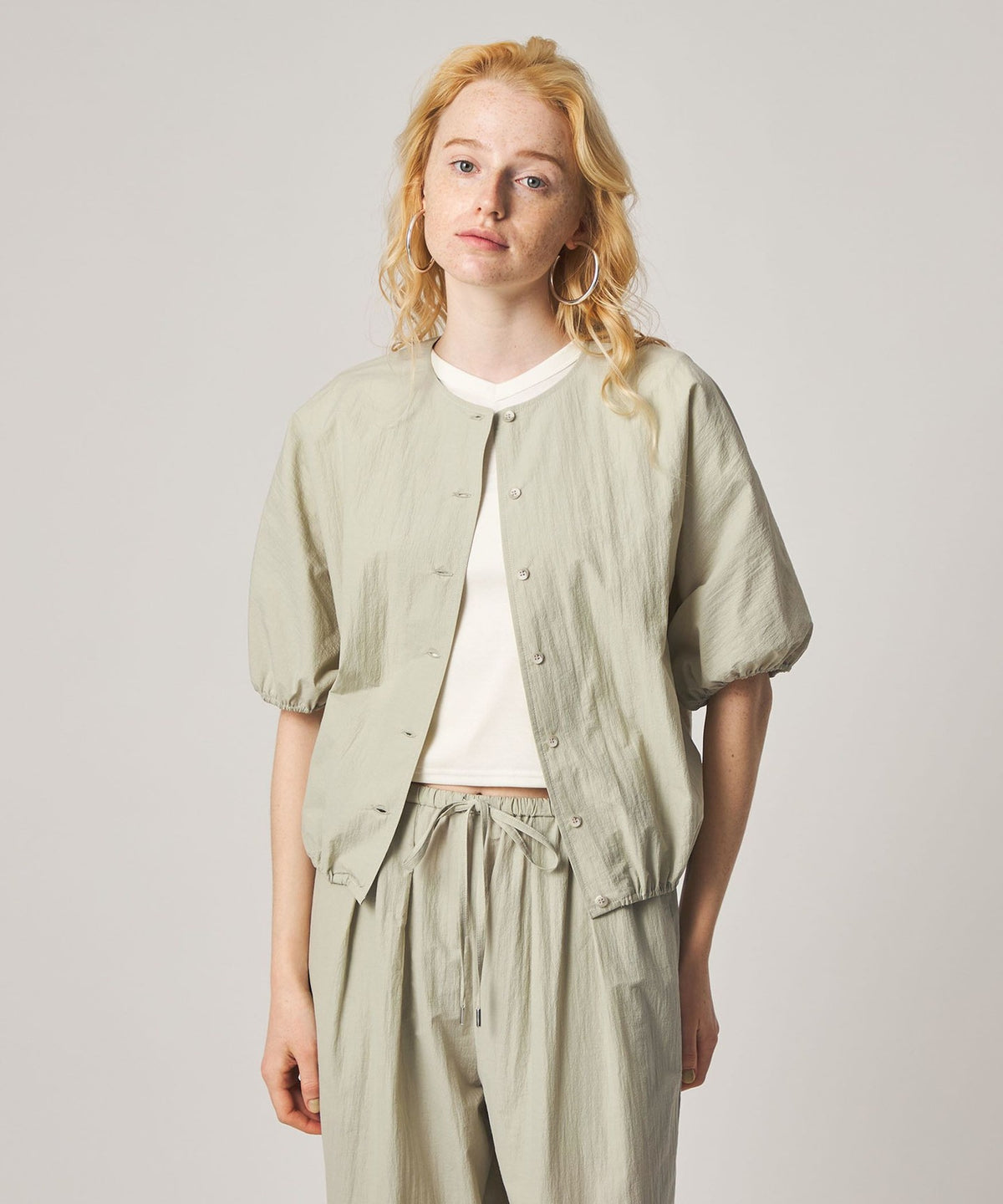 <Steven Alan>圆领 褶皱 衬衫