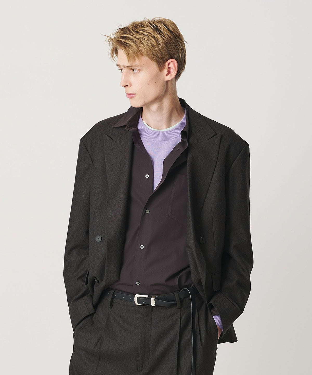 N/SUIT 萨克森尼双排扣夹克