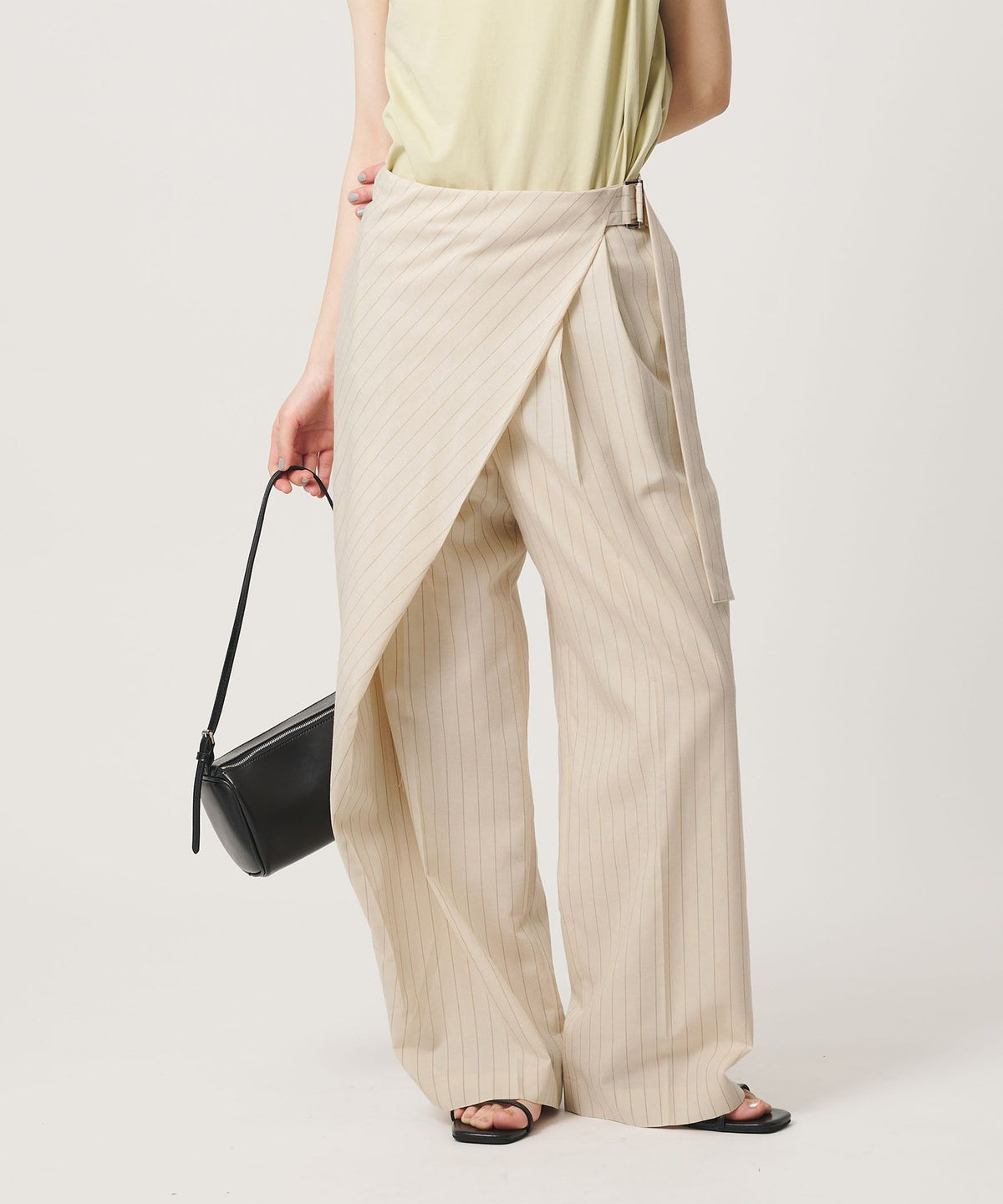 Front Wrap Belted Washable Pants