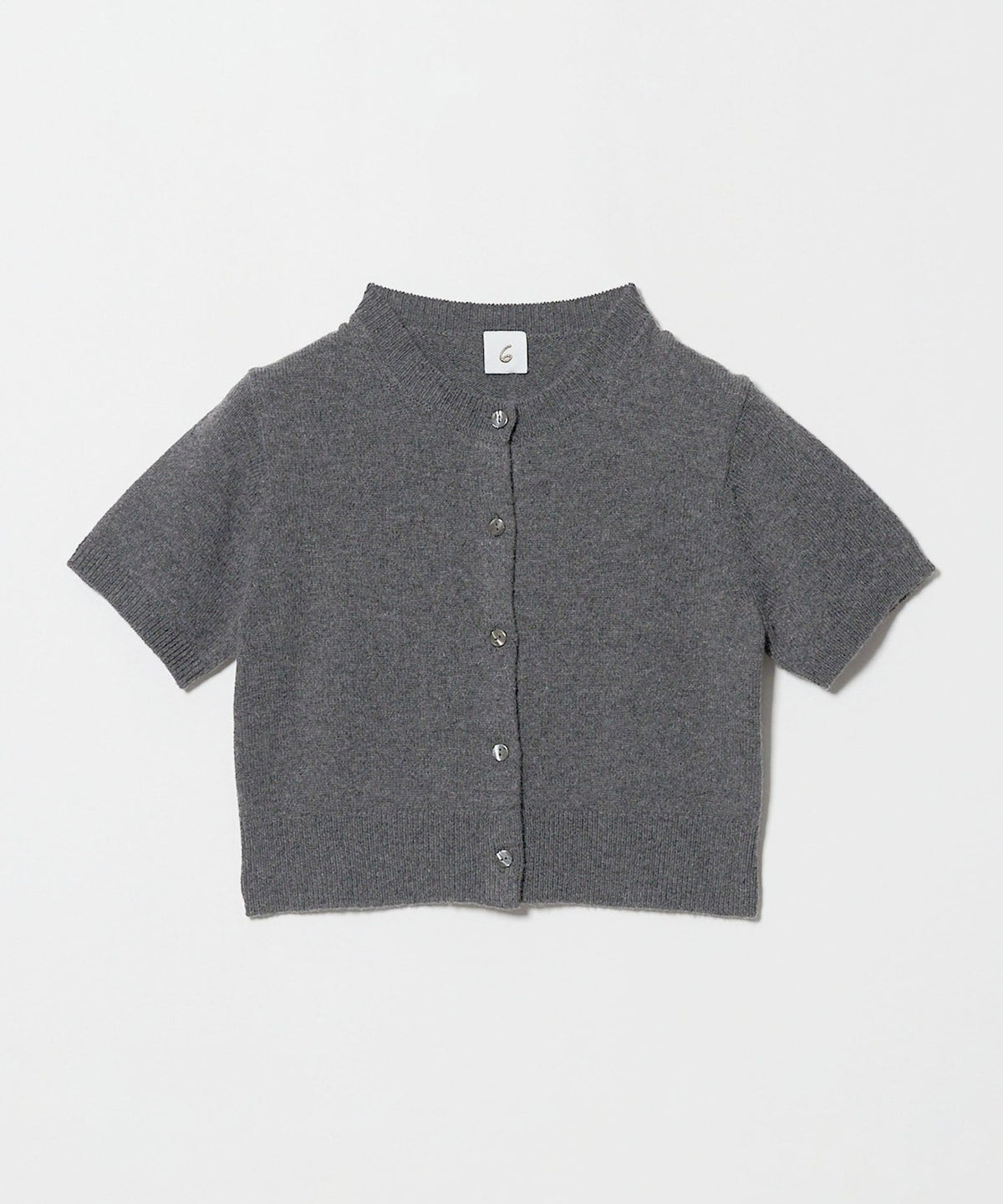 <6(ROKU)> Compact Short Sleeve Knit Cardigan