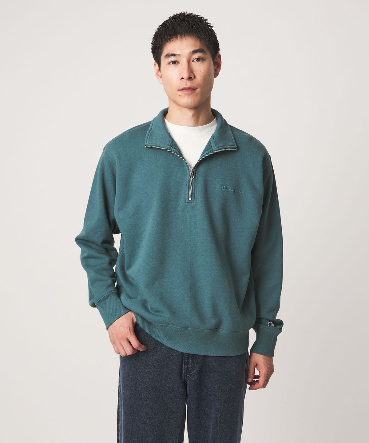 【别注】<Champion>半拉链长袖卫衣