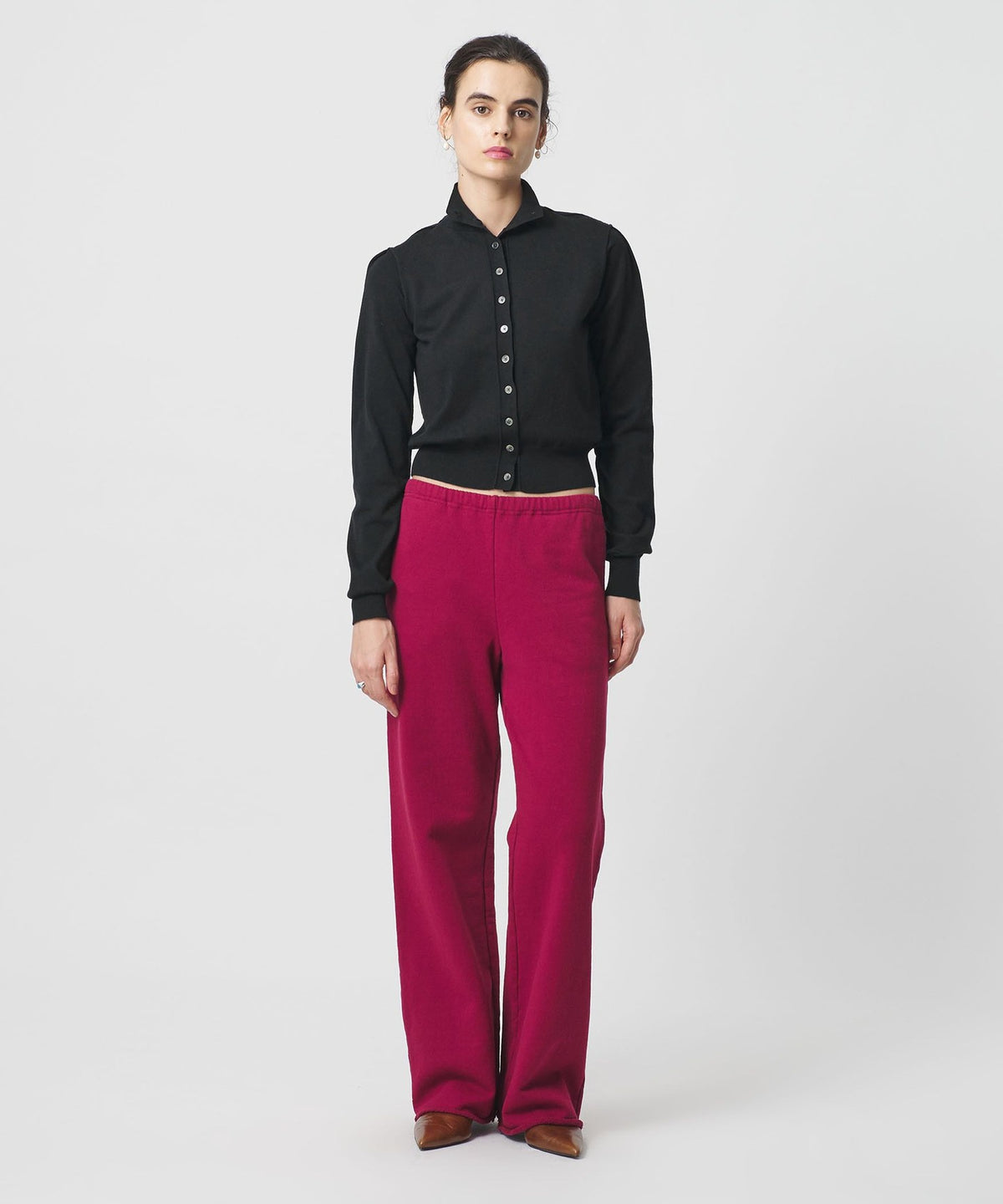 <H> Cardigan col montant