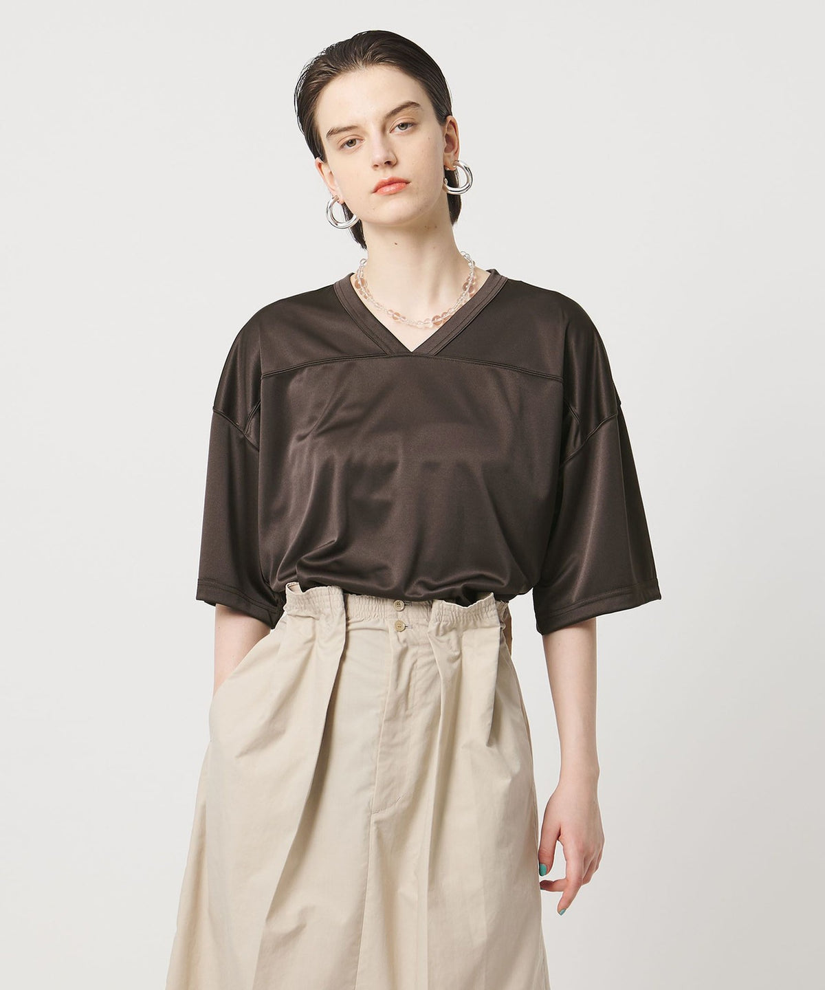 <ASTRAET> T-shirt à col V à empiècement