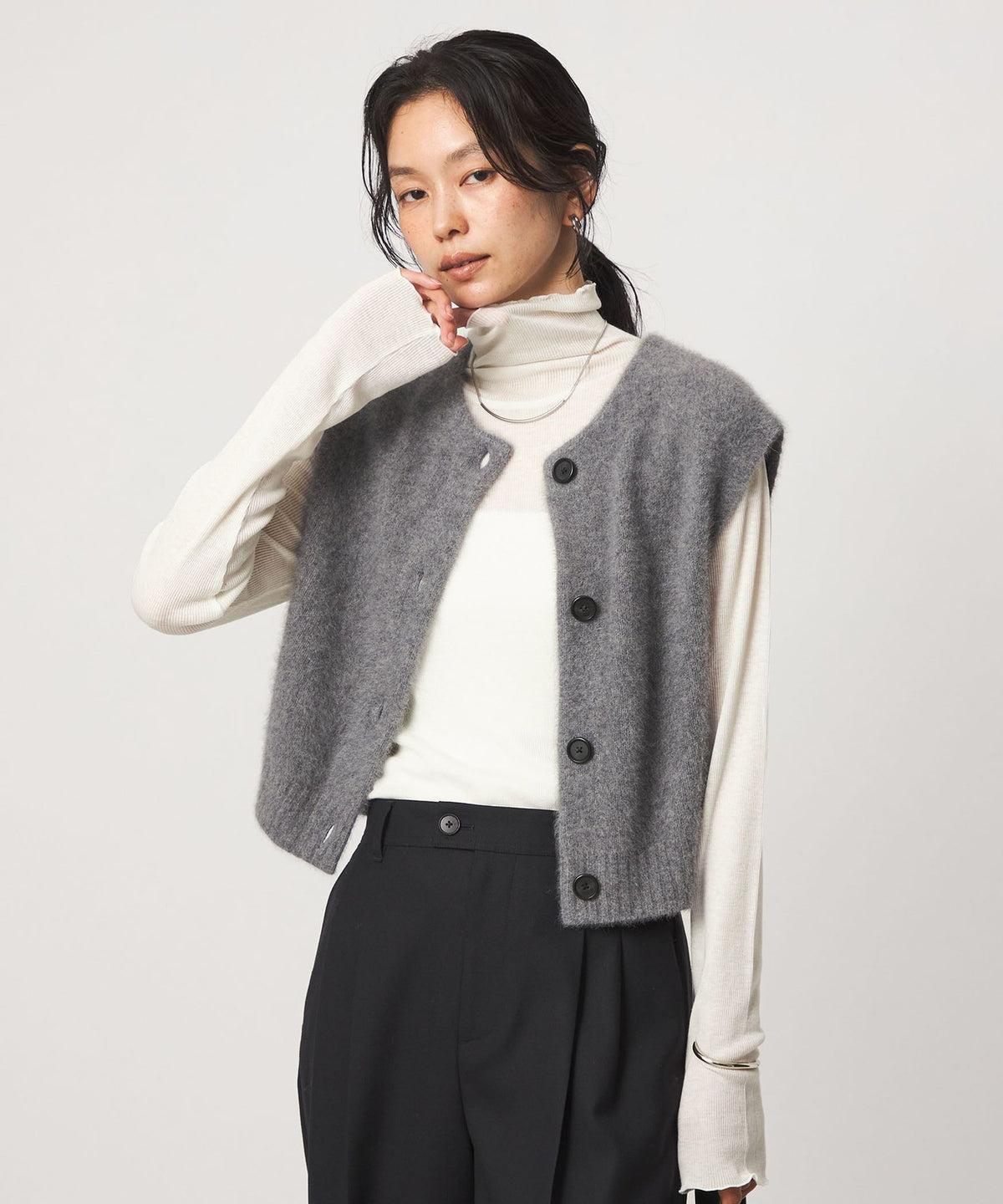 <Größe SHORT erhältlich> Ripp-Rollkragen-Longsleeve