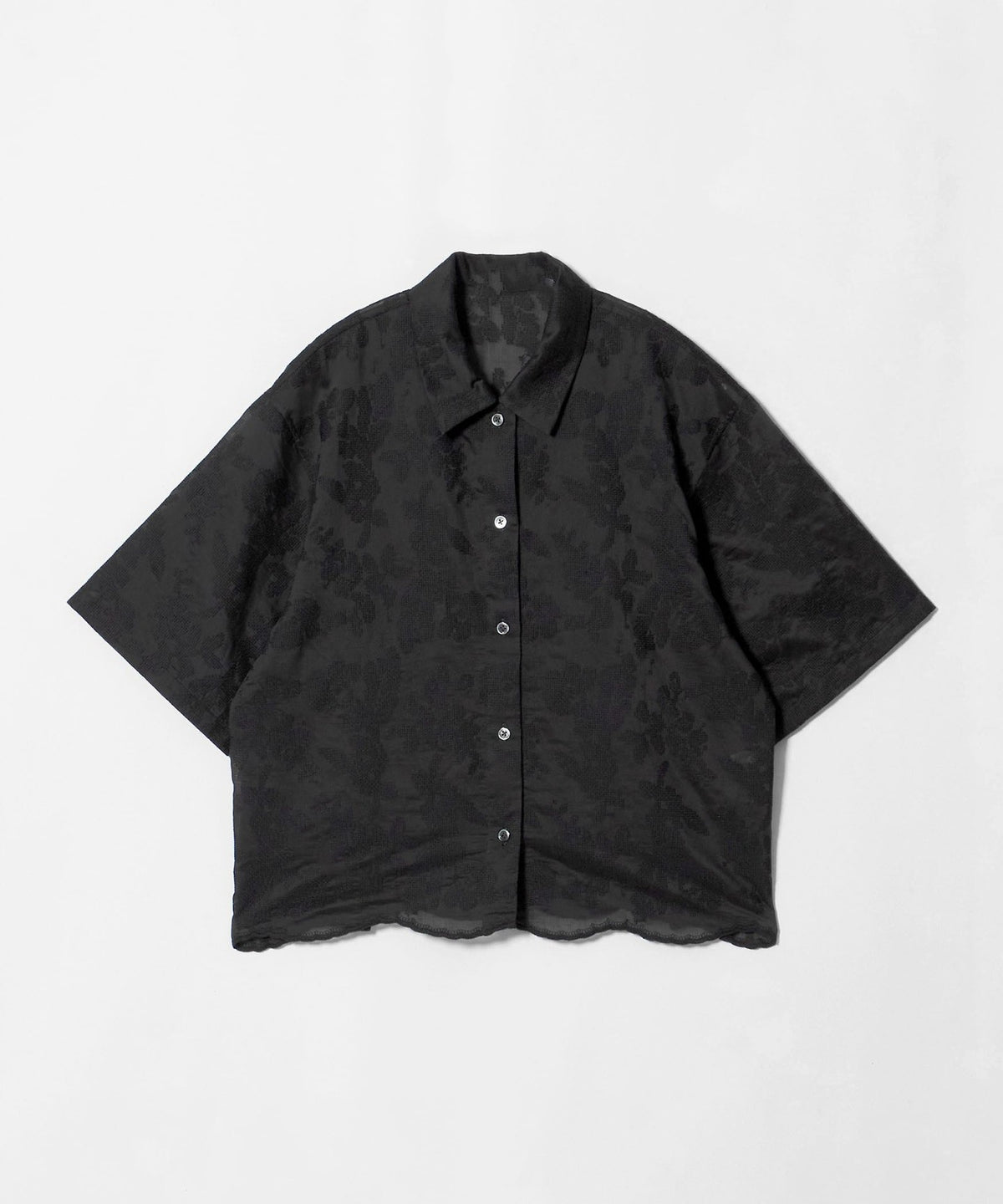 Cellulose Polyester Cross-Stitch Washable Sheer Shirt