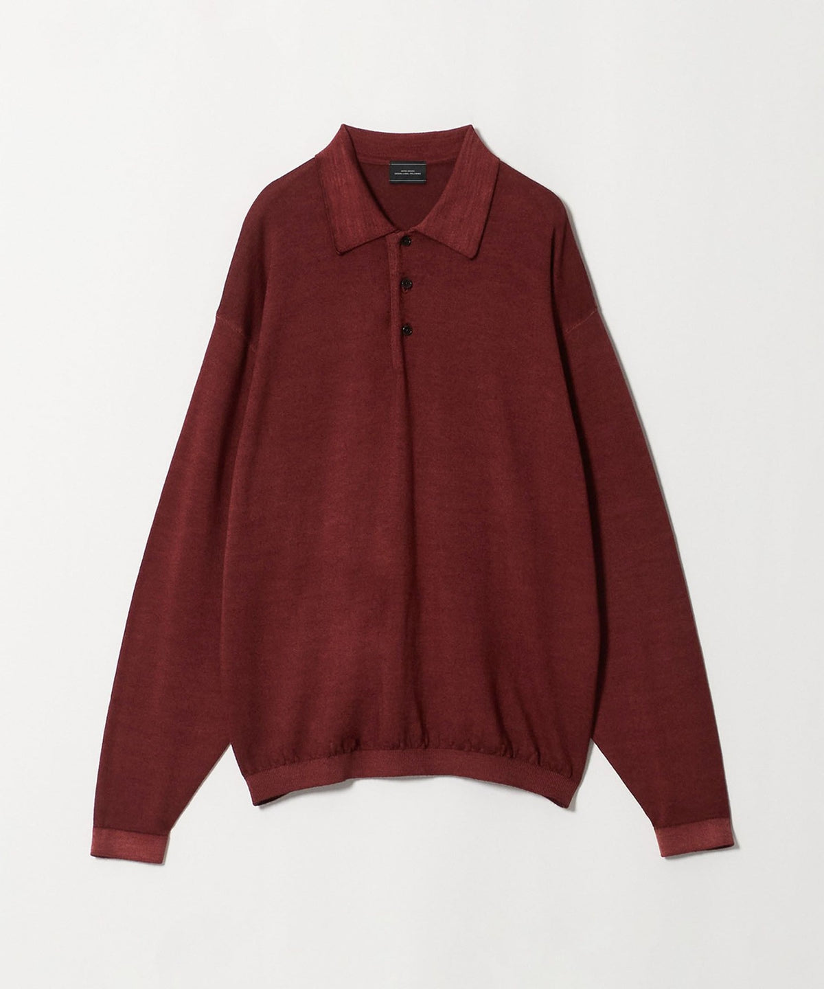 Langarm-Strickpoloshirt aus Snow-Dye-Wolle