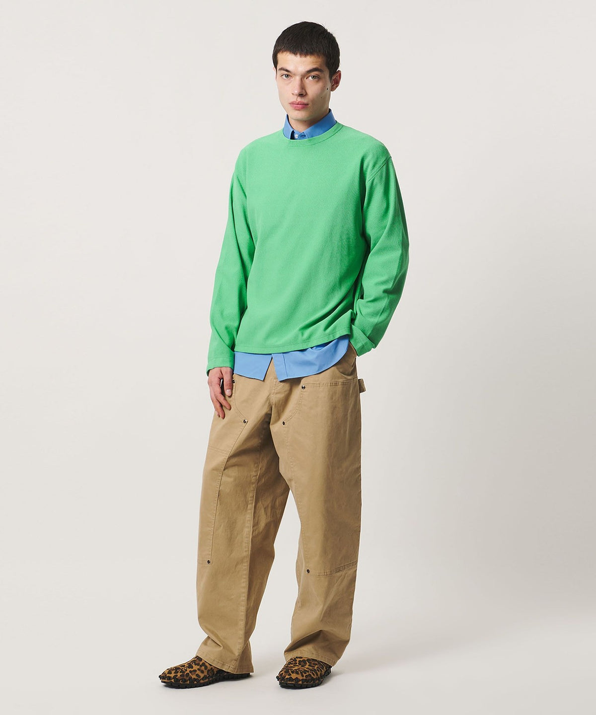 <UNITED ARROWS & SONS> 針織珠地紋圓領衫