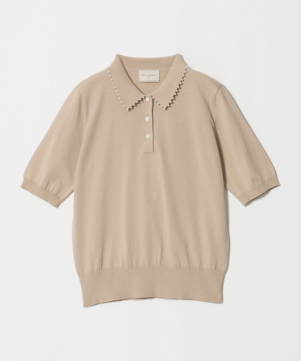 仿珍珠 Polo 針織衫 - 可水洗 -