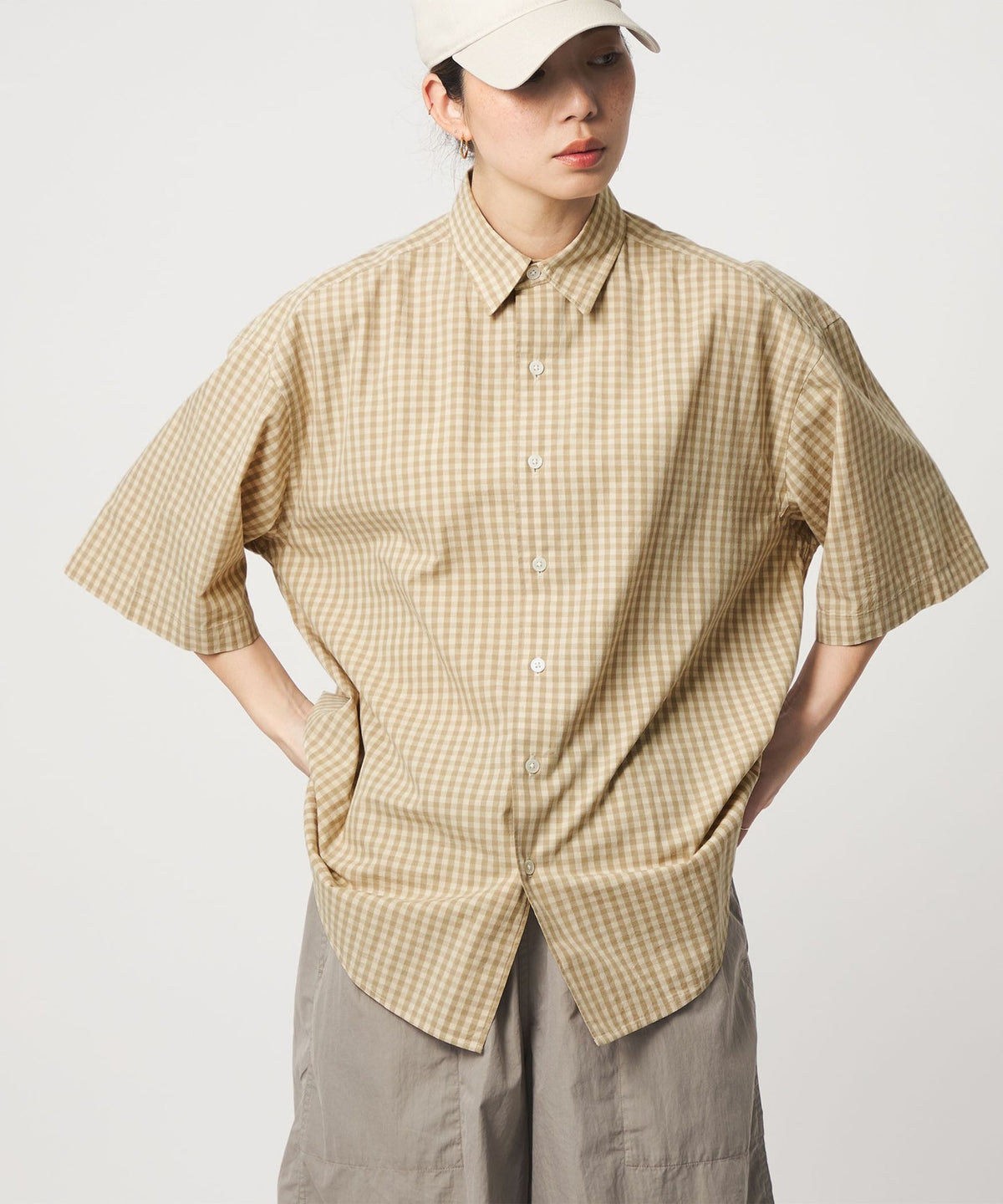<CITEN> Standard Half-Sleeve Gingham Check Shirt