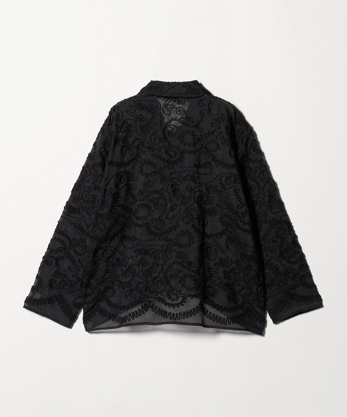 聚酯纖維刺繡襯衫 / 黑色
