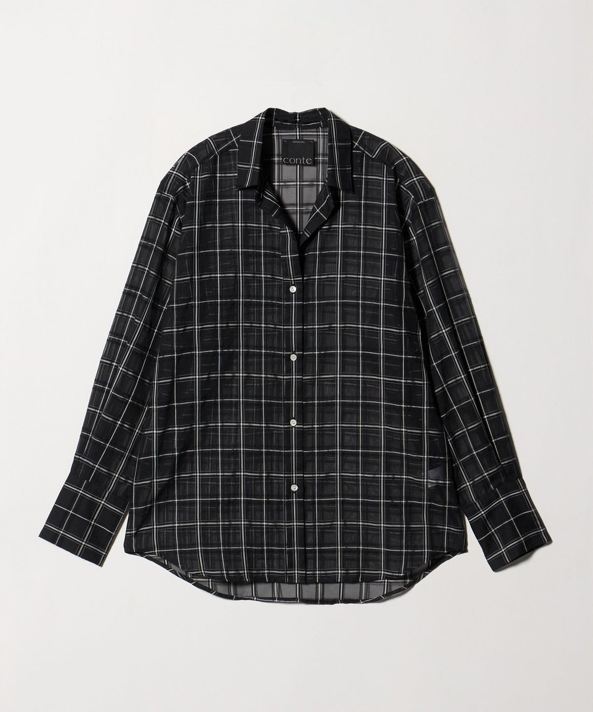 <conte> Sheer Windowpane Check Shirt